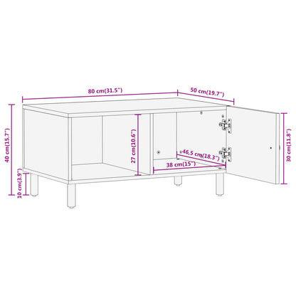 Tavolino da Salotto 80x50x40 cm Legno Massello di Mango | homemem39