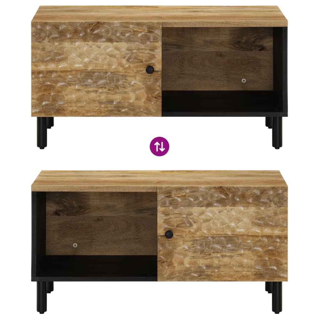 Tavolino da Salotto 80x50x40 cm Legno Massello di Mango | homemem39