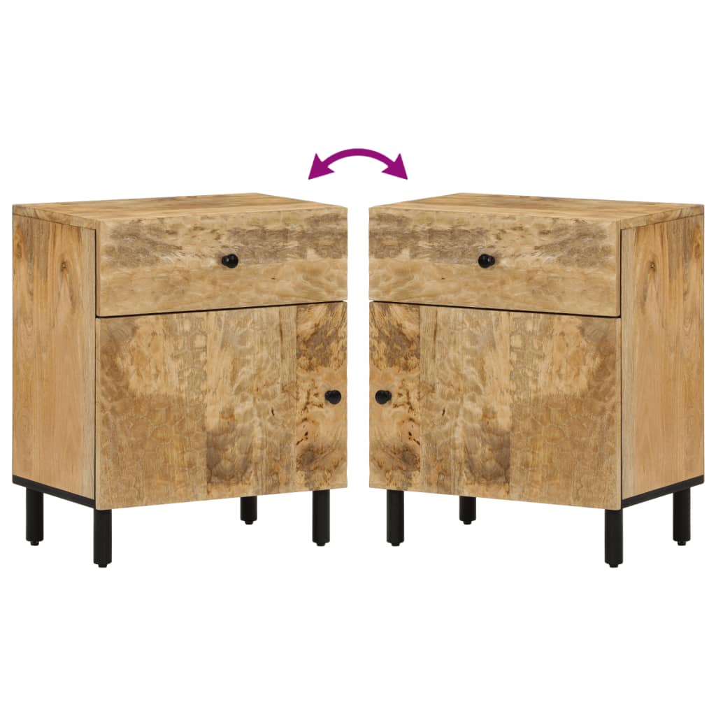 Comodino 50x33x60 cm in Legno Massello di Mango - homemem39