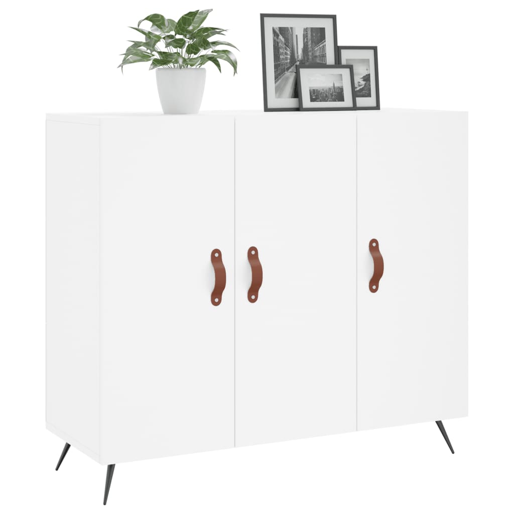 Credenza Bianca 90x34x80 cm in Legno Multistrato - homemem39