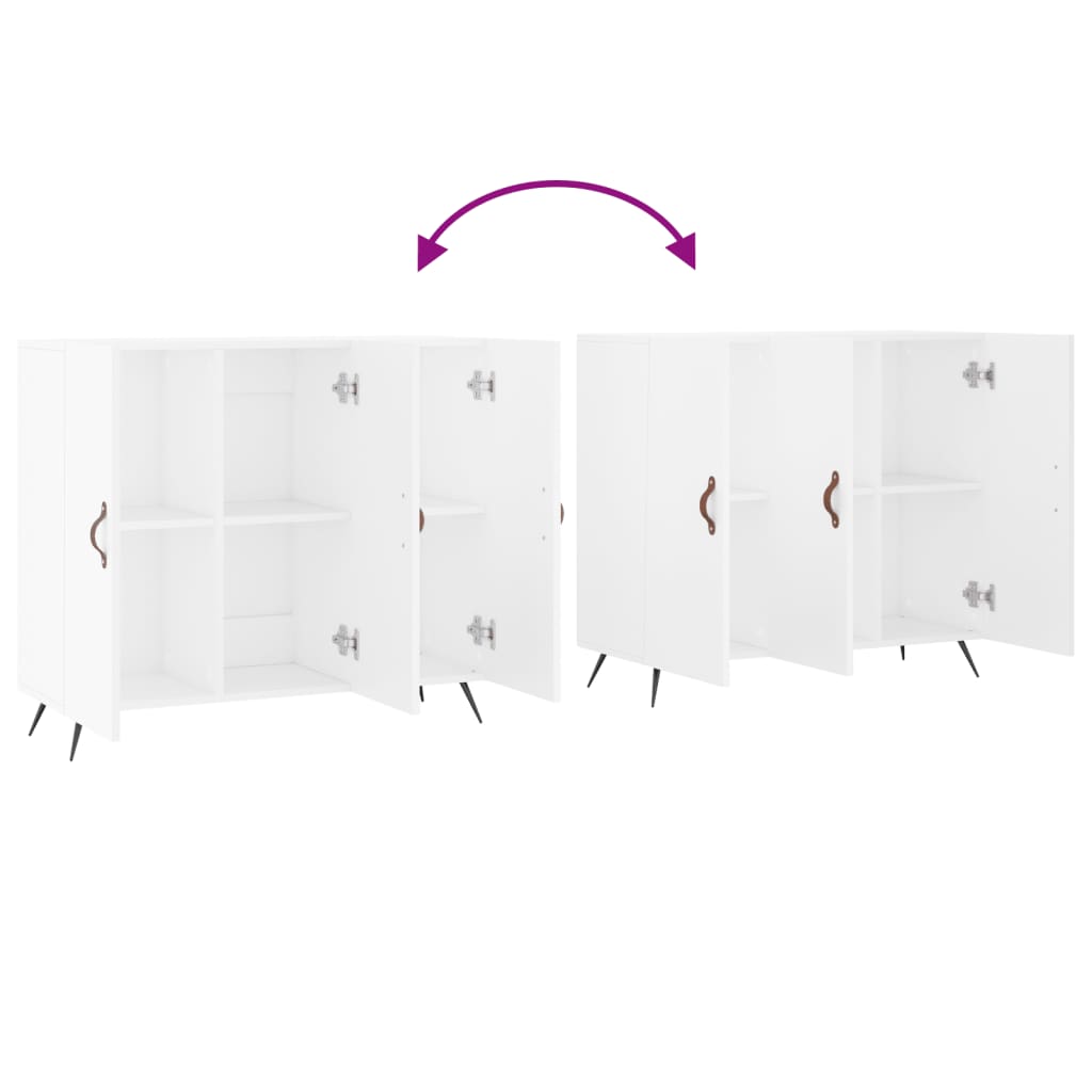 Credenza Bianca 90x34x80 cm in Legno Multistrato - homemem39