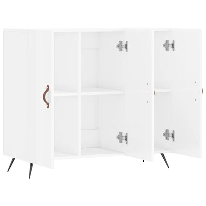 Credenza Bianco Lucido 90x34x80 cm in Legno Multistrato - homemem39