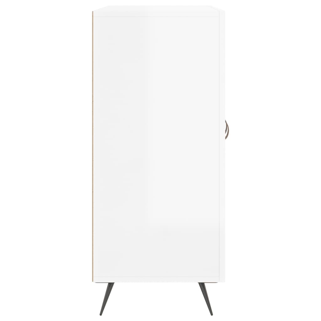 Credenza Bianco Lucido 90x34x80 cm in Legno Multistrato - homemem39