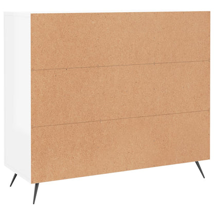 Credenza Bianco Lucido 90x34x80 cm in Legno Multistrato - homemem39