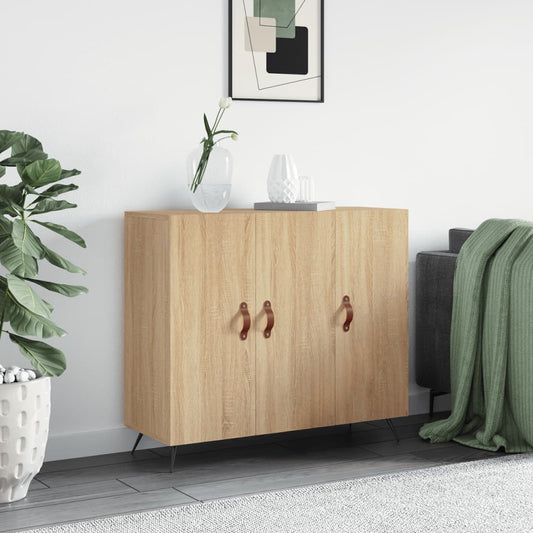 Credenza Rovere Sonoma 90x34x80 cm in Legno Multistrato - homemem39