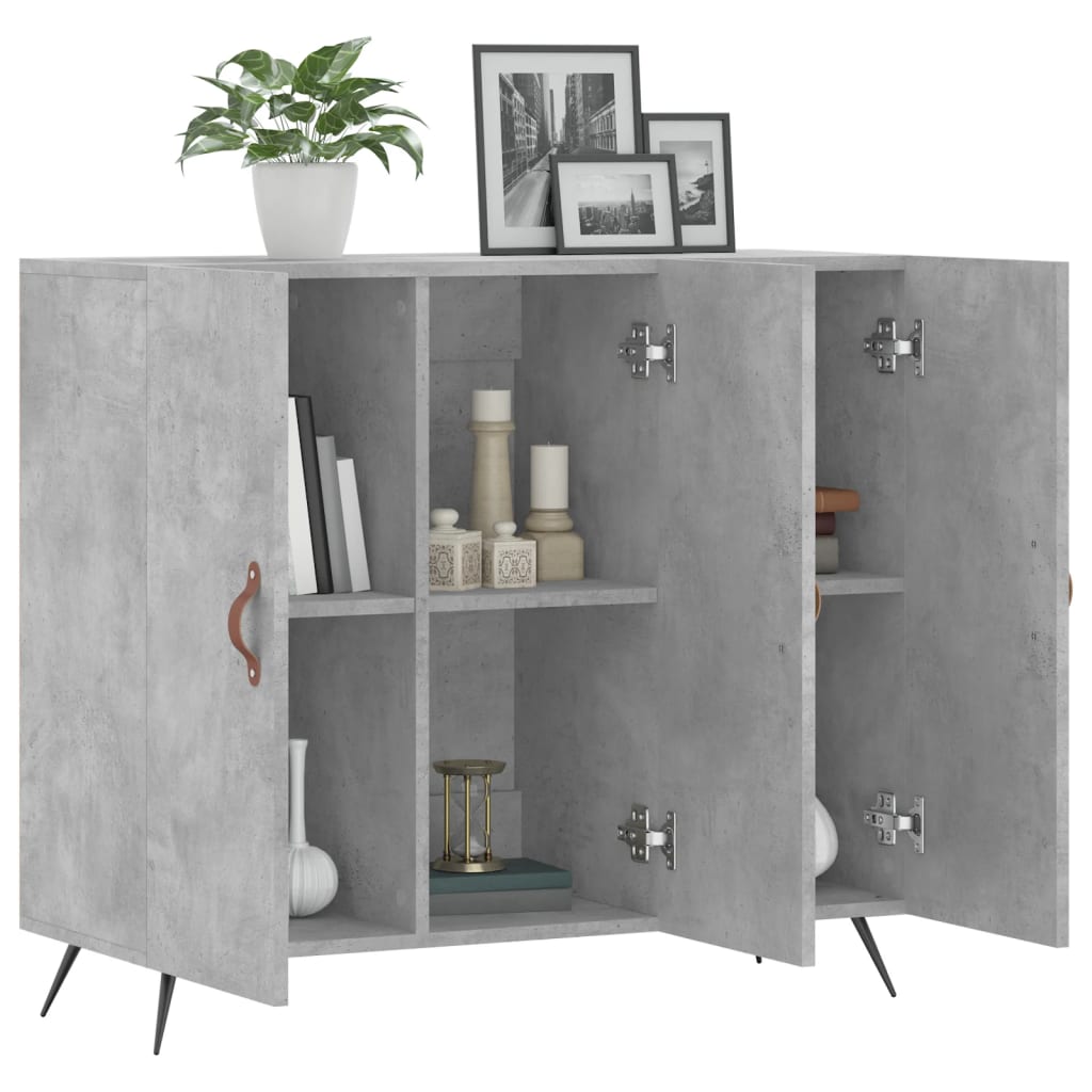 Credenza Grigio Cemento 90x34x80 cm in Legno Multistrato - homemem39