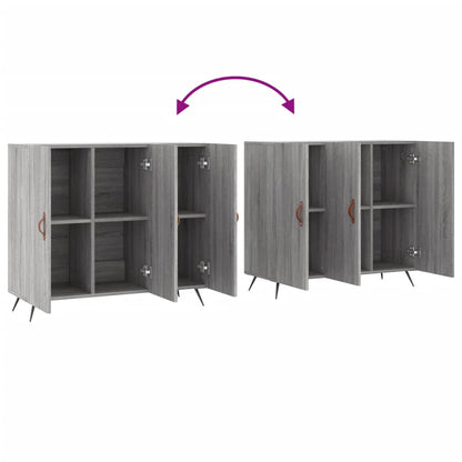 Credenza Grigio Sonoma 90x34x80 cm in Legno Multistrato