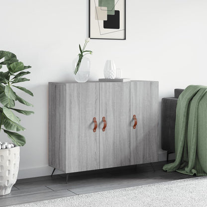 Credenza Grigio Sonoma 90x34x80 cm in Legno Multistrato - homemem39