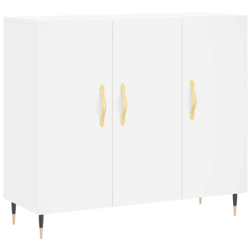 Credenza Bianca 90x34x80 cm in Legno Multistrato - homemem39
