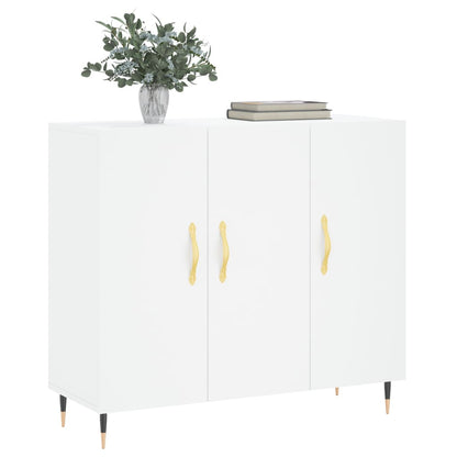 Credenza Bianca 90x34x80 cm in Legno Multistrato - homemem39