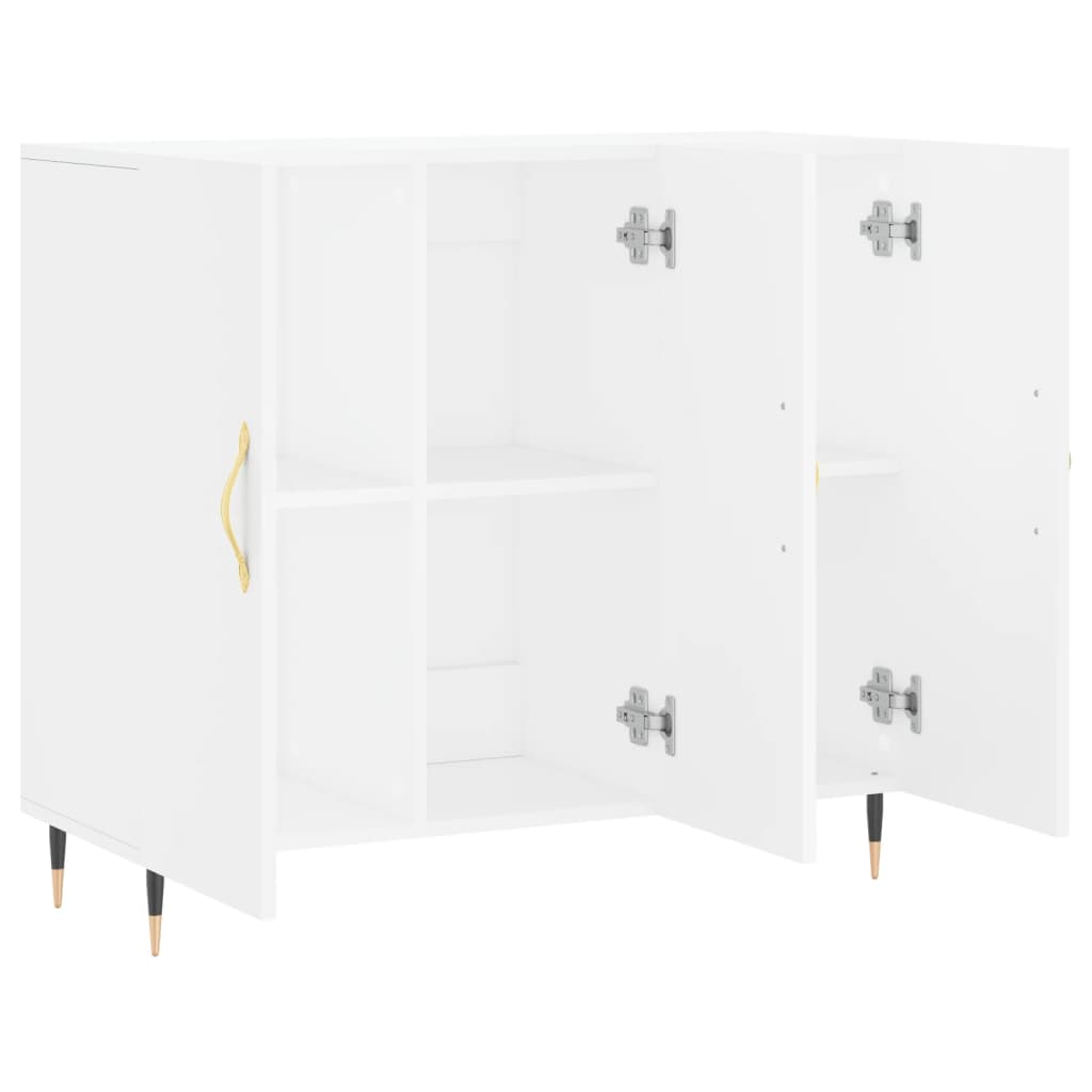 Credenza Bianca 90x34x80 cm in Legno Multistrato - homemem39