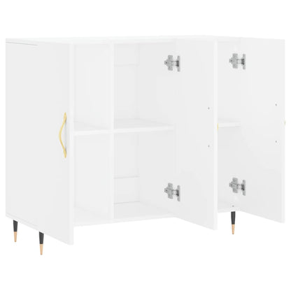Credenza Bianca 90x34x80 cm in Legno Multistrato - homemem39