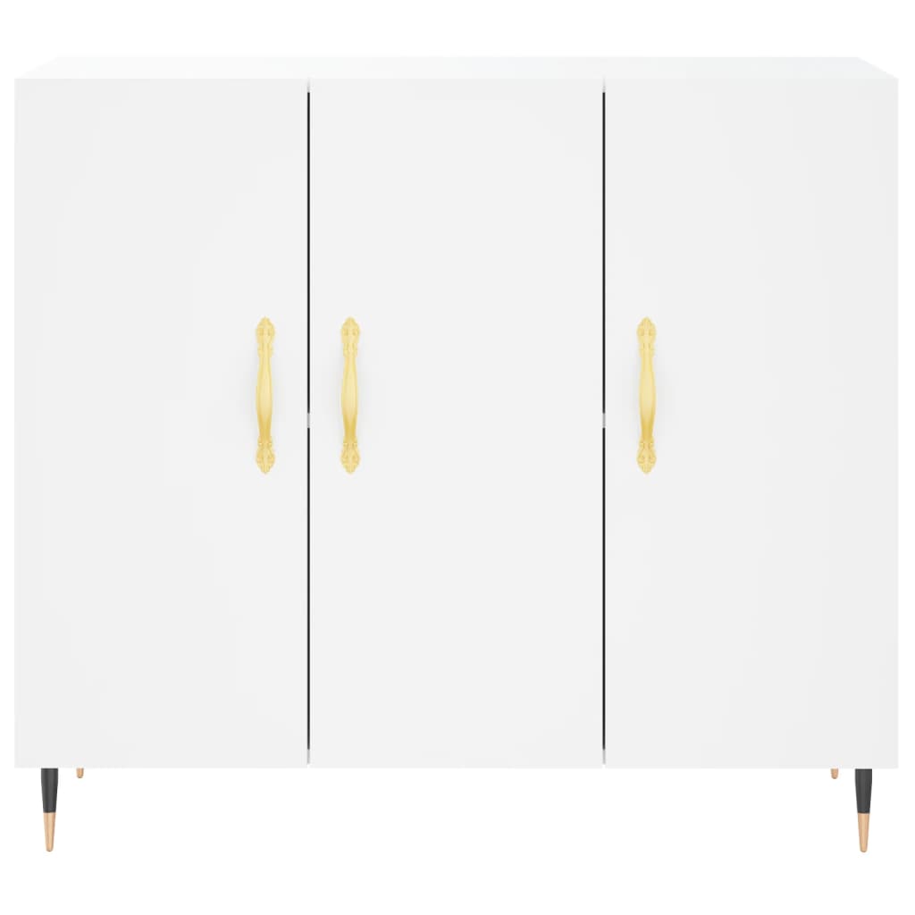 Credenza Bianca 90x34x80 cm in Legno Multistrato - homemem39