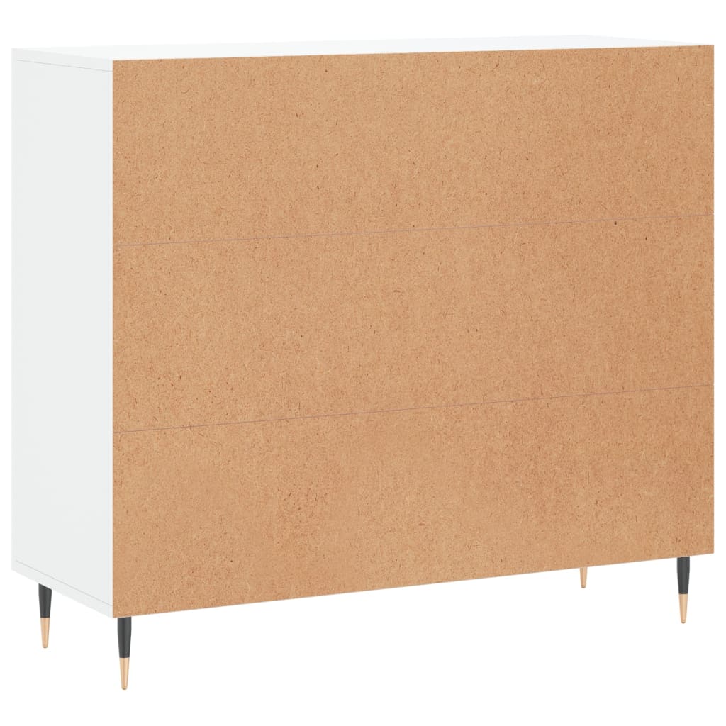 Credenza Bianca 90x34x80 cm in Legno Multistrato - homemem39