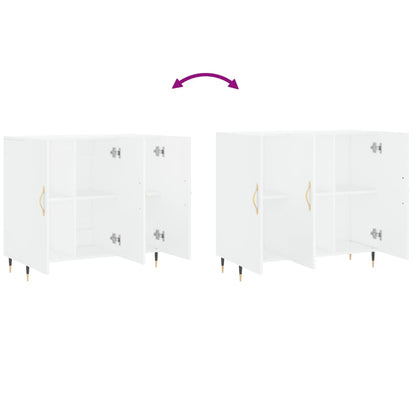 Credenza Bianca 90x34x80 cm in Legno Multistrato - homemem39