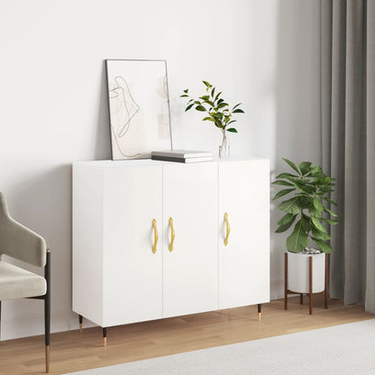 Credenza Bianca 90x34x80 cm in Legno Multistrato - homemem39