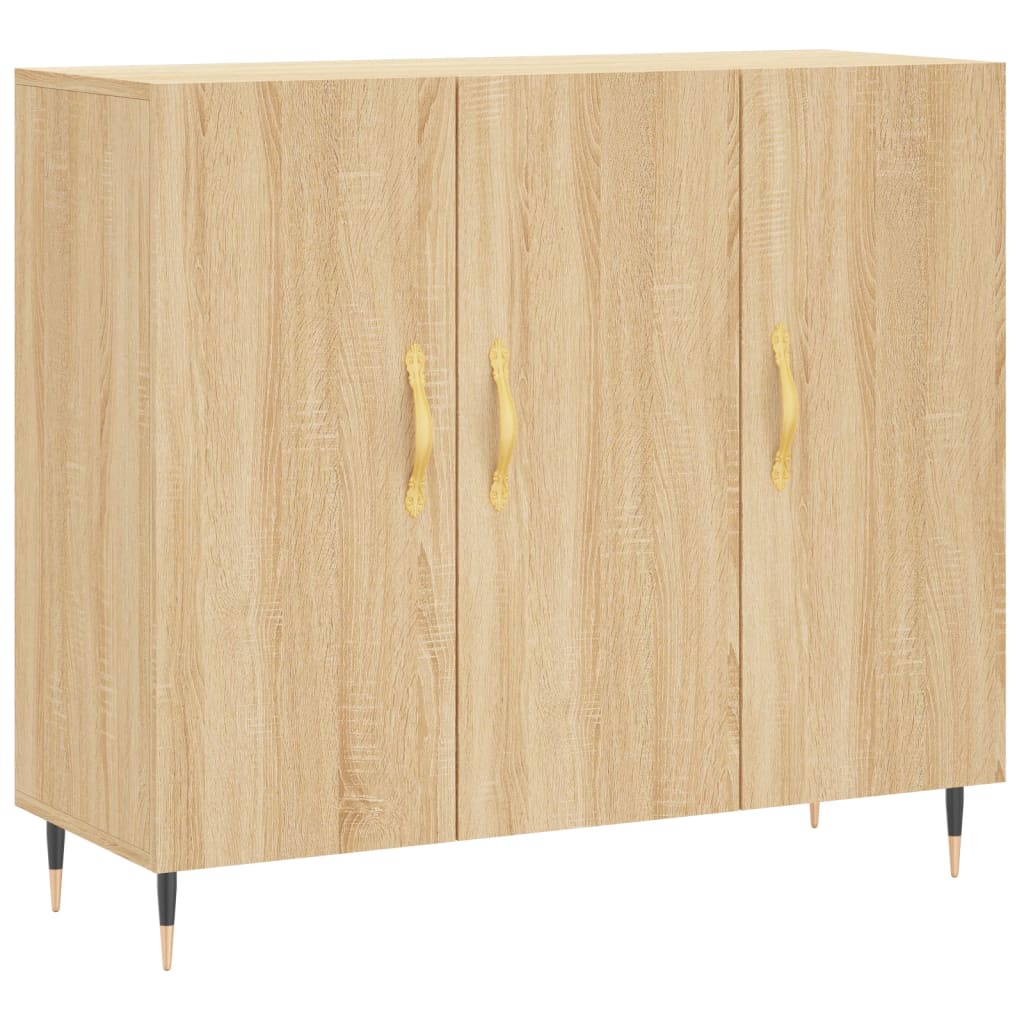 Credenza Rovere Sonoma 90x34x80 cm in Legno Multistrato