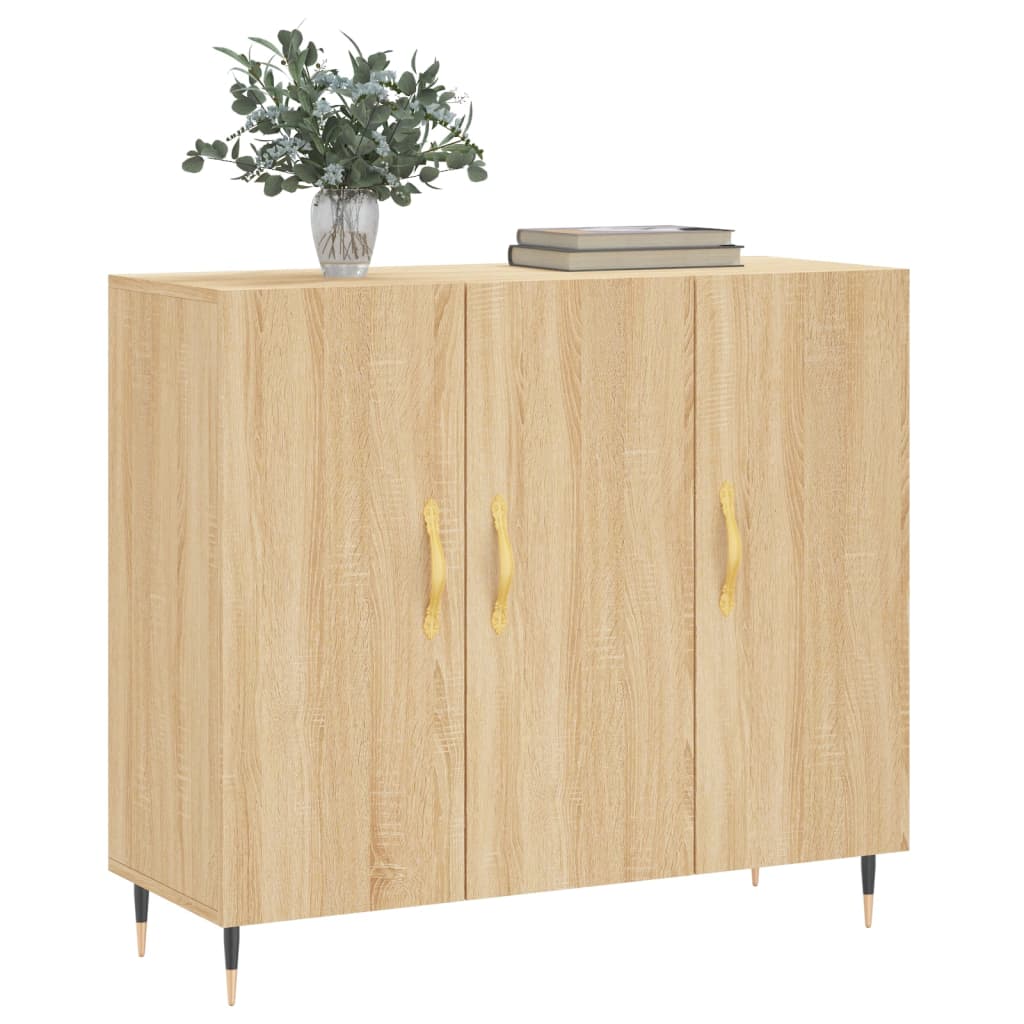 Credenza Rovere Sonoma 90x34x80 cm in Legno Multistrato - homemem39