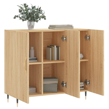 Credenza Rovere Sonoma 90x34x80 cm in Legno Multistrato
