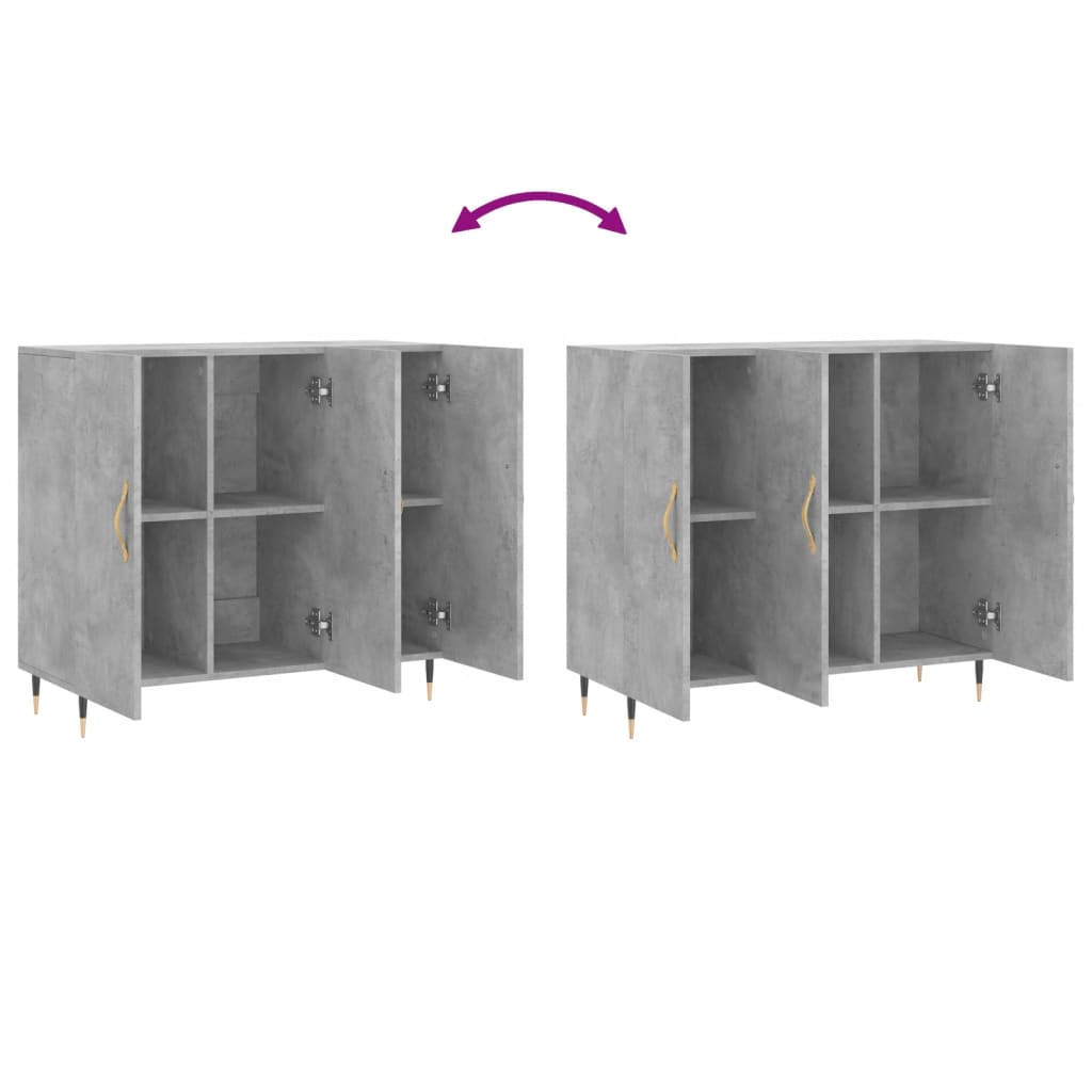 Credenza Grigio Cemento 90x34x80 cm in Legno Multistrato - homemem39