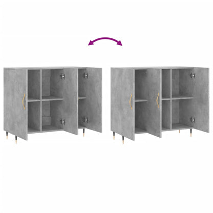 Credenza Grigio Cemento 90x34x80 cm in Legno Multistrato - homemem39