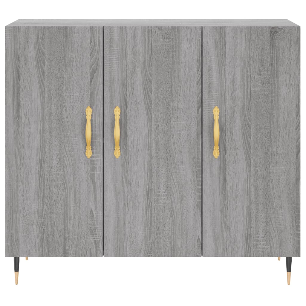 Credenza Grigio Sonoma 90x34x80 cm in Legno Multistrato - homemem39