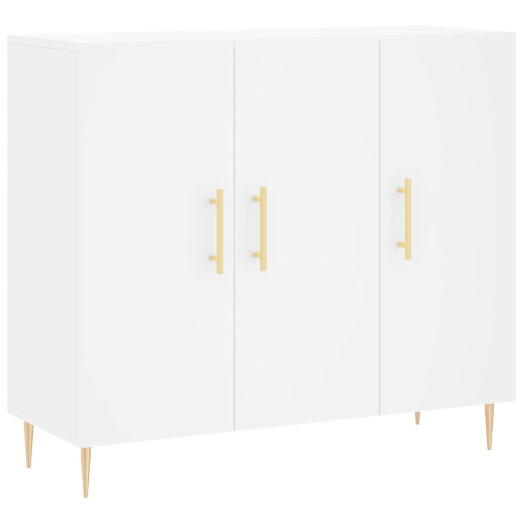 Credenza Bianca 90x34x80 cm in Legno Multistrato - homemem39