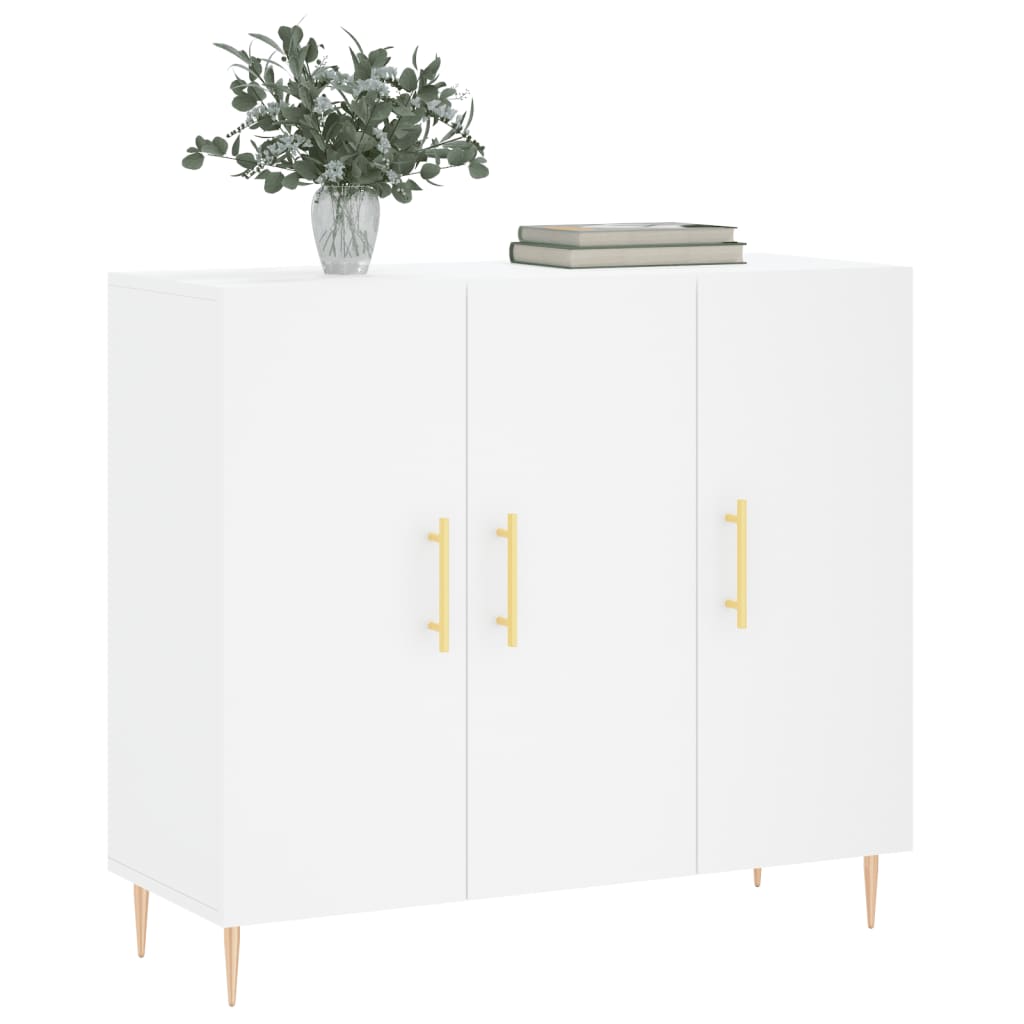 Credenza Bianca 90x34x80 cm in Legno Multistrato | homemem39