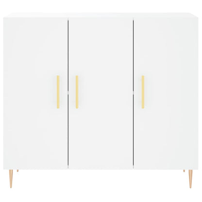 Credenza Bianca 90x34x80 cm in Legno Multistrato