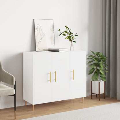 Credenza Bianca 90x34x80 cm in Legno Multistrato - homemem39
