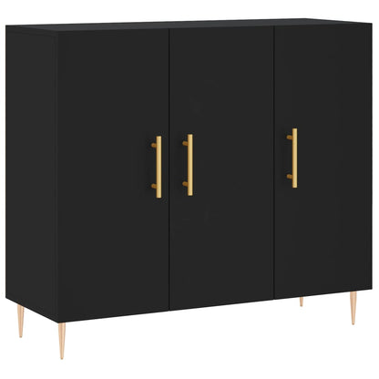 Credenza Nera 90x34x80 cm in Legno Multistrato - homemem39