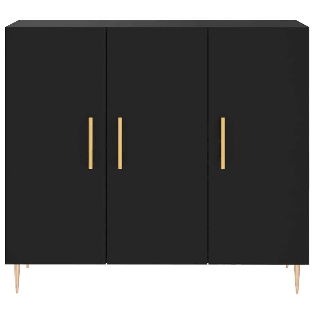 Credenza Nera 90x34x80 cm in Legno Multistrato - homemem39