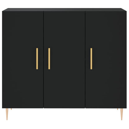 Credenza Nera 90x34x80 cm in Legno Multistrato - homemem39