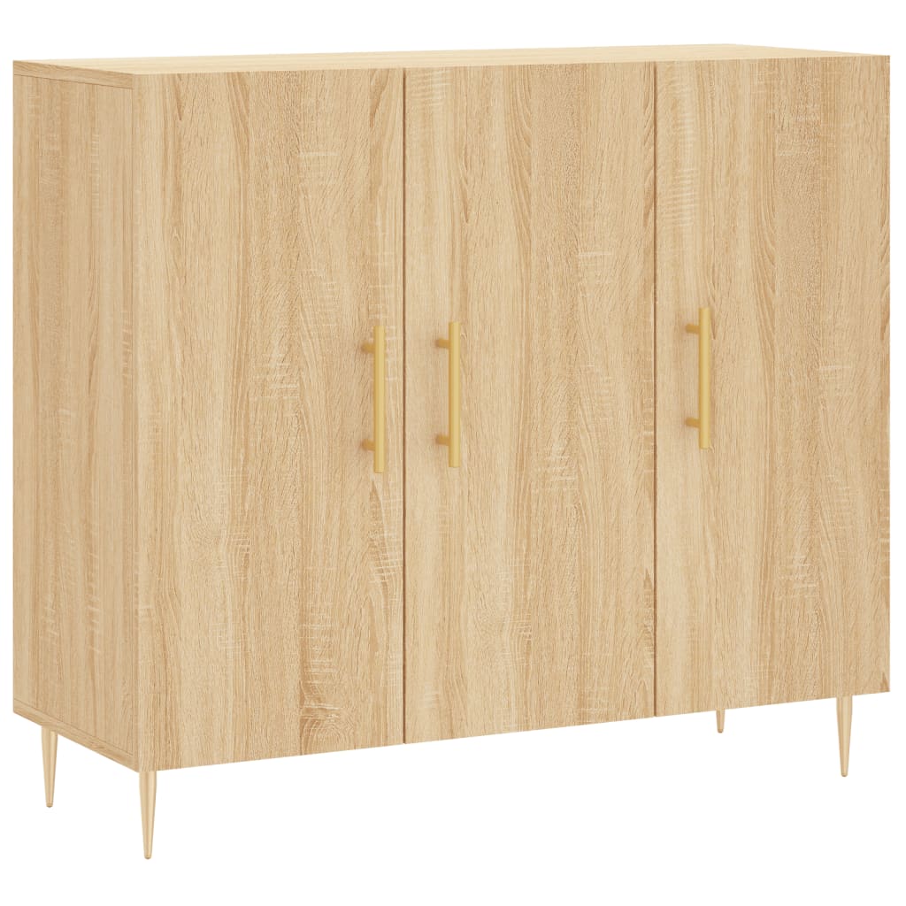 Credenza Rovere Sonoma 90x34x80 cm in Legno Multistrato - homemem39