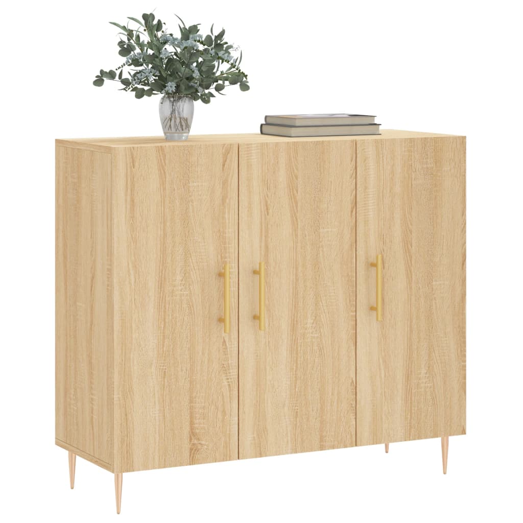 Credenza Rovere Sonoma 90x34x80 cm in Legno Multistrato - homemem39