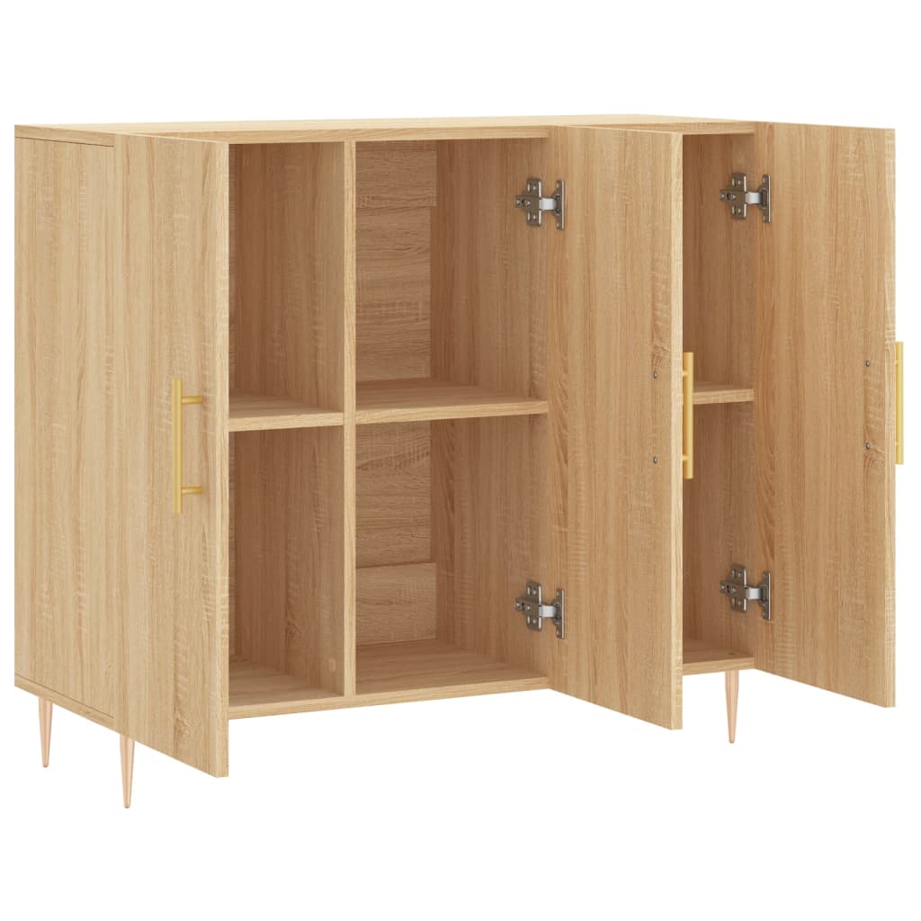 Credenza Rovere Sonoma 90x34x80 cm in Legno Multistrato - homemem39