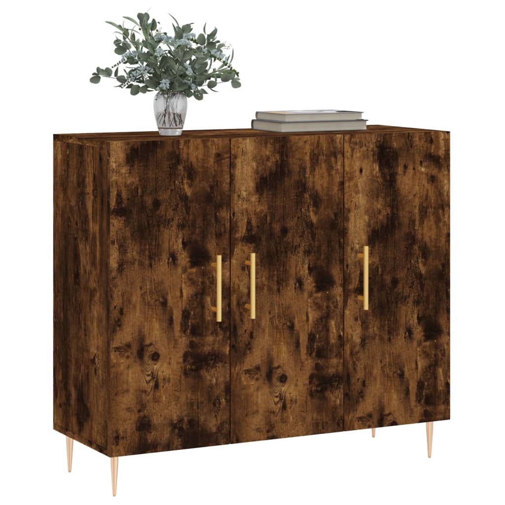 Credenza Rovere Fumo 90x34x80 cm in Legno Multistrato - homemem39