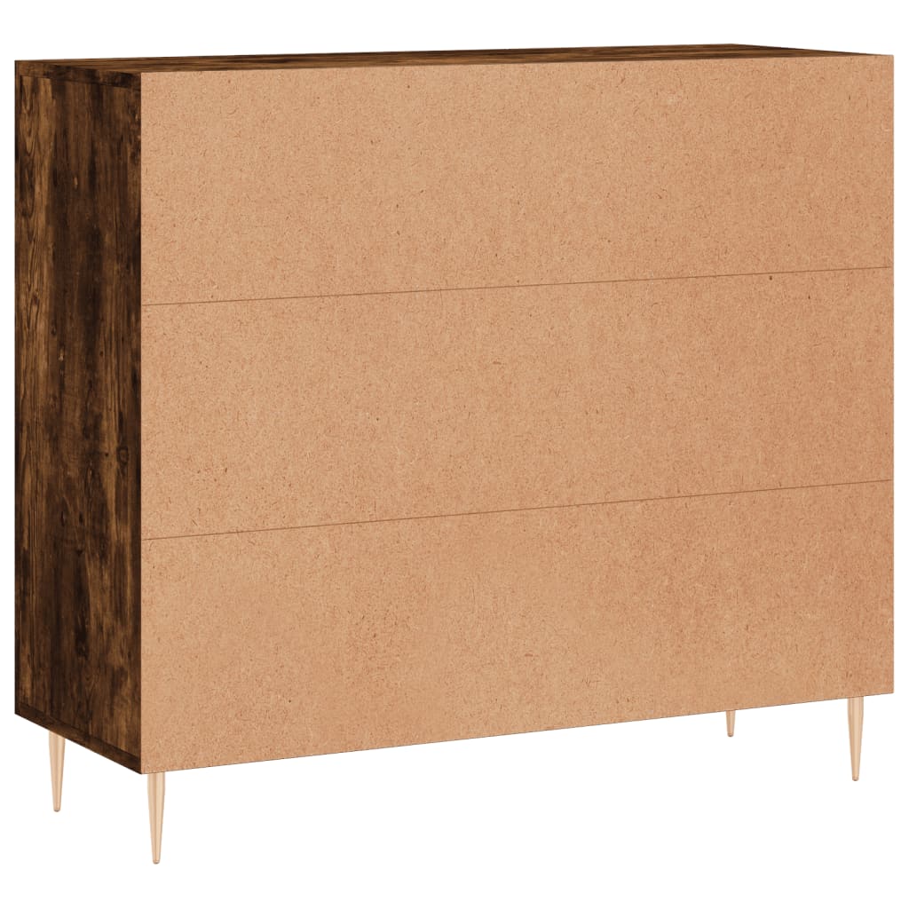 Credenza Rovere Fumo 90x34x80 cm in Legno Multistrato - homemem39
