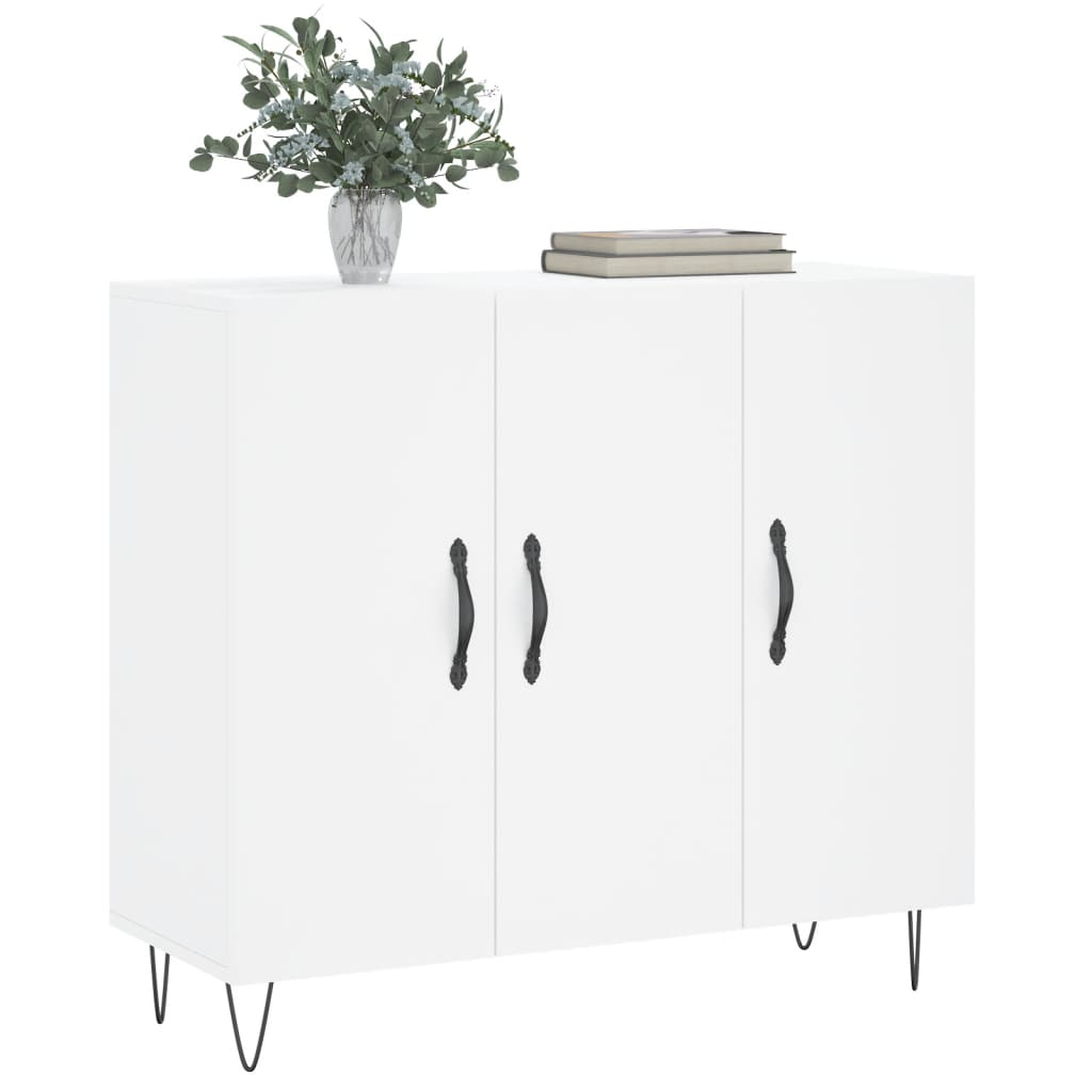 Credenza Bianca 90x34x80 cm in Legno Multistrato - homemem39