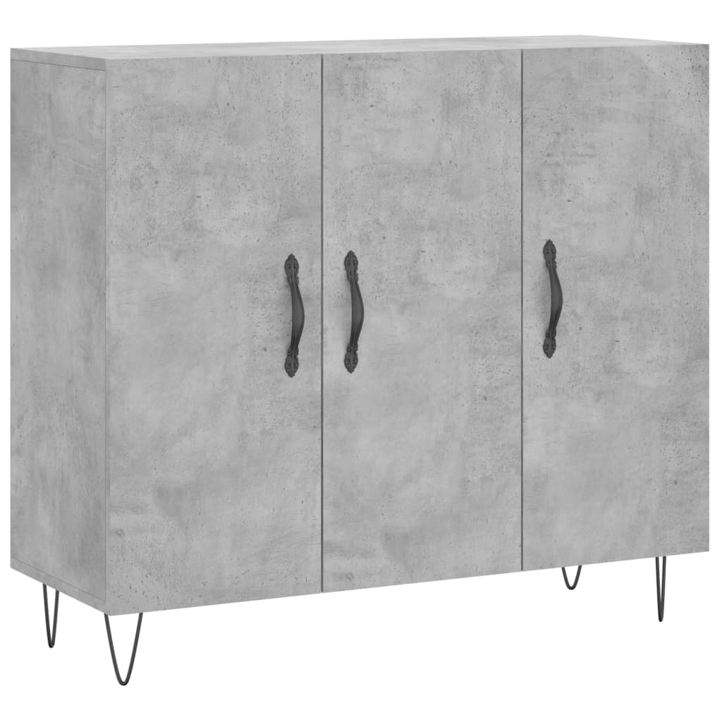 Credenza Grigio Cemento 90x34x80 cm in Legno Multistrato - homemem39