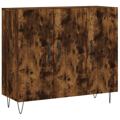 Credenza Rovere Fumo 90x34x80 cm in Legno Multistrato