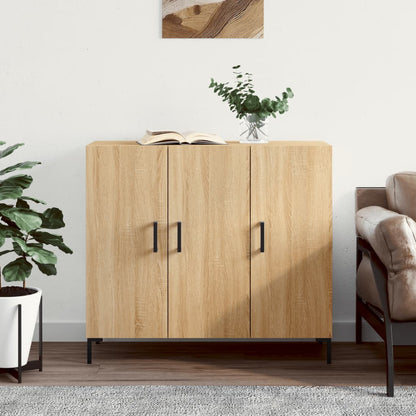 Credenza Rovere Sonoma 90x34x80 cm in Legno Multistrato - homemem39