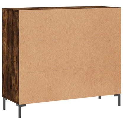 Credenza Rovere Fumo 90x34x80 cm in Legno Multistrato