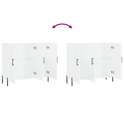Credenza Bianca 90x34x80 cm in Legno Multistrato