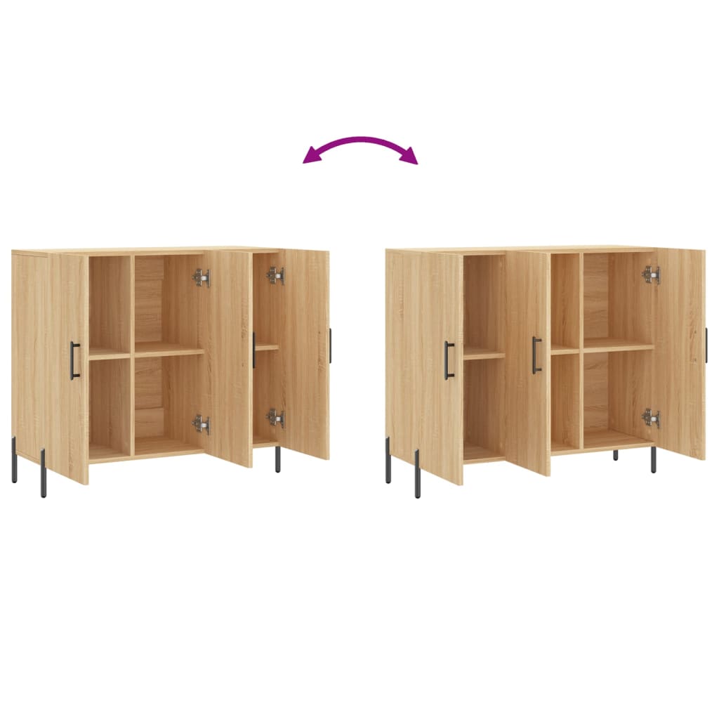 Credenza Rovere Sonoma 90x34x80 cm in Legno Multistrato | homemem39