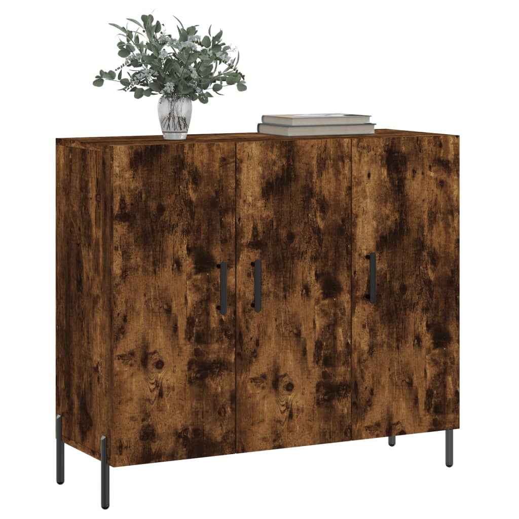 Credenza Rovere Fumo 90x34x80 cm in Legno Multistrato - homemem39