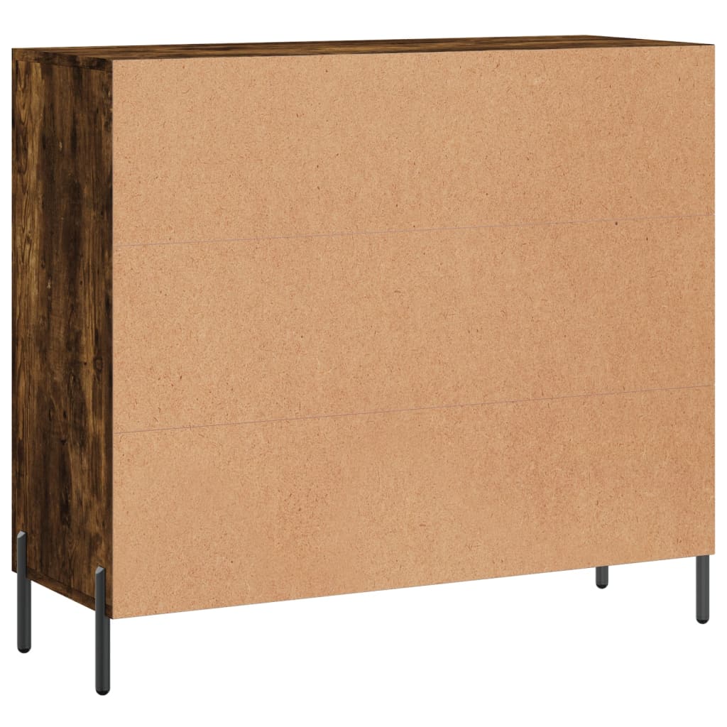 Credenza Rovere Fumo 90x34x80 cm in Legno Multistrato - homemem39