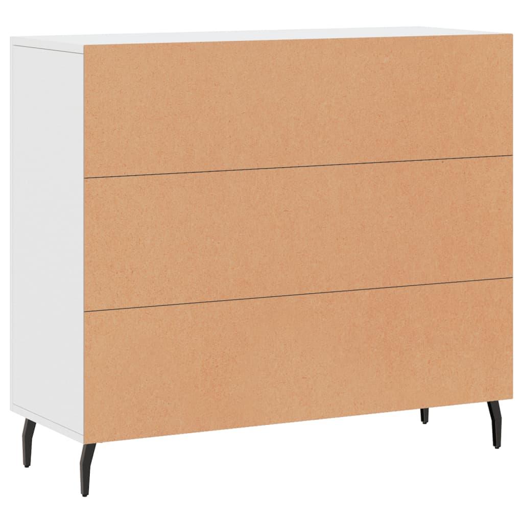 Credenza Bianca 90x34x80 cm in Legno Multistrato - homemem39