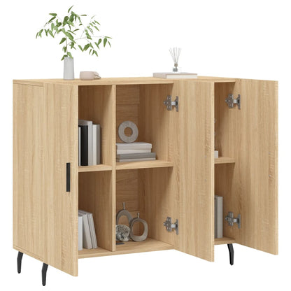 Credenza Rovere Sonoma 90x34x80 cm in Legno Multistrato
