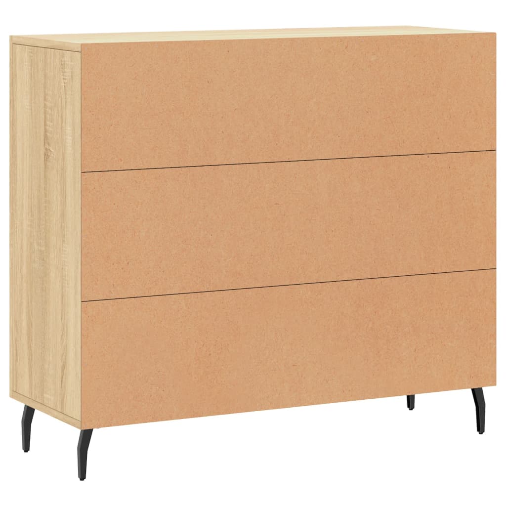 Credenza Rovere Sonoma 90x34x80 cm in Legno Multistrato